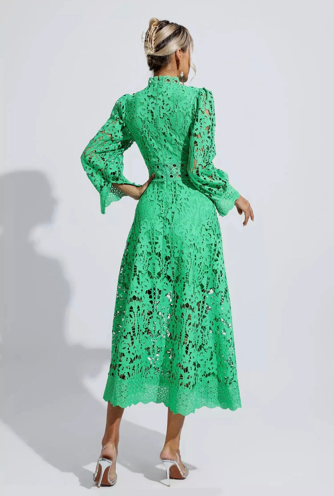 Bella Barnett Green Lace Maxi Dress