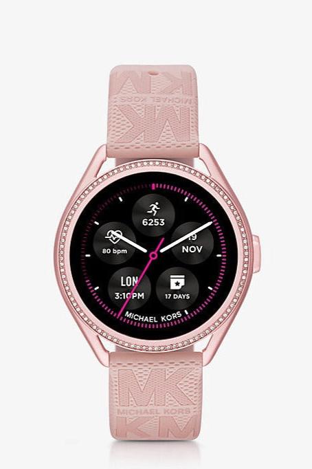 Michael Kors Access Gen 5E MKGO Pink-Tone and Logo Rubber Smartwatch