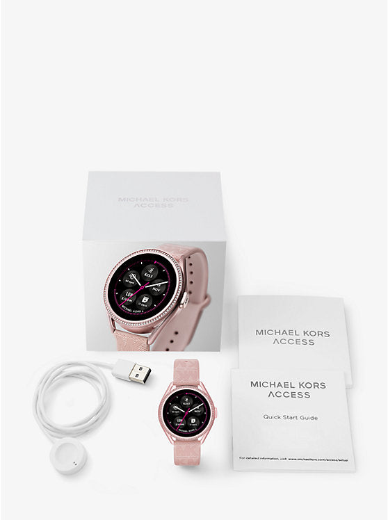 Michael Kors Access Gen 5E MKGO Pink-Tone and Logo Rubber Smartwatch