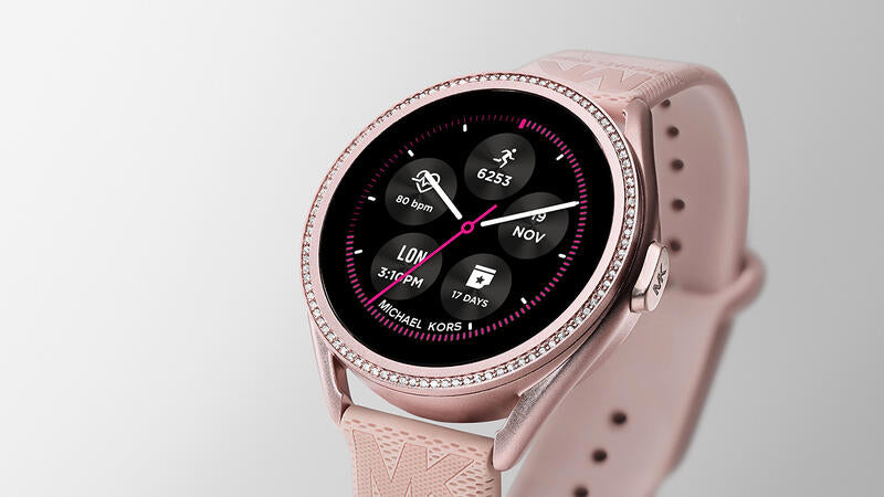 Michael Kors Access Gen 5E MKGO Pink-Tone and Logo Rubber Smartwatch